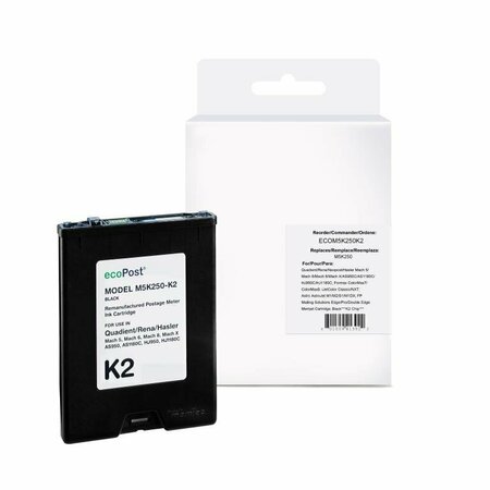 ECOPOST Remanufactured Postage Meter Memjet Black K2 Cartridge for Quadient/Rena M5K250 ECOM5K250K2